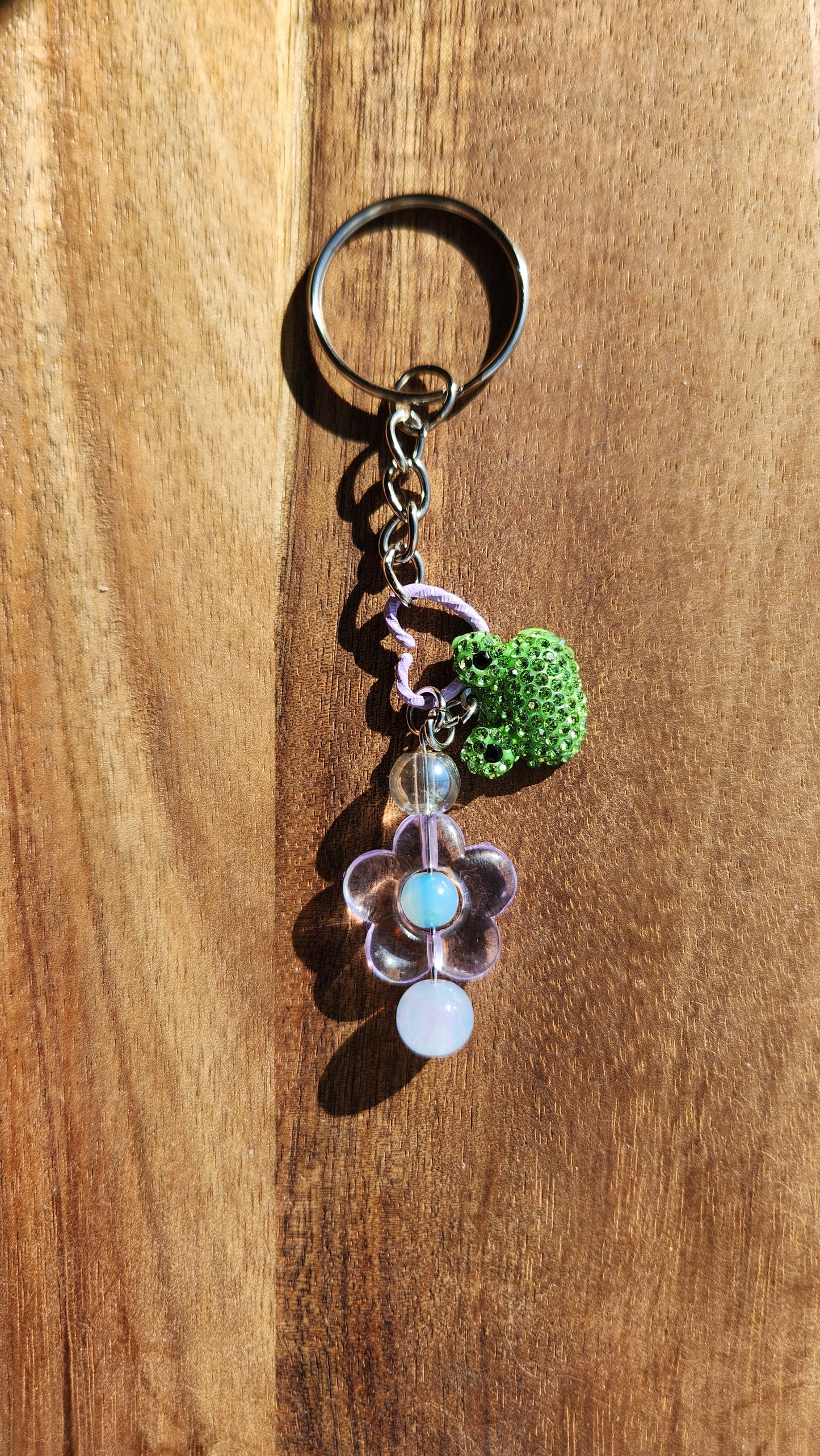 Purple Flower Frog Keychain