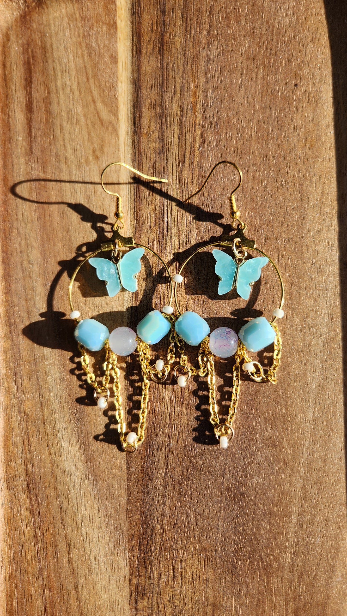 Blue & White Butterfly Earrings