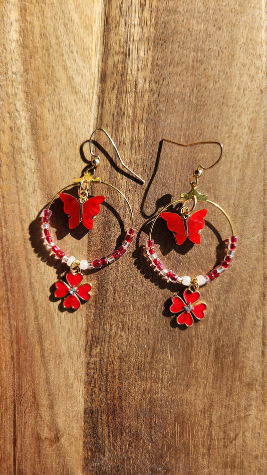 Red Butterfly Earrings