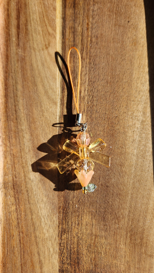 Orange Lily Flower Phone Charm