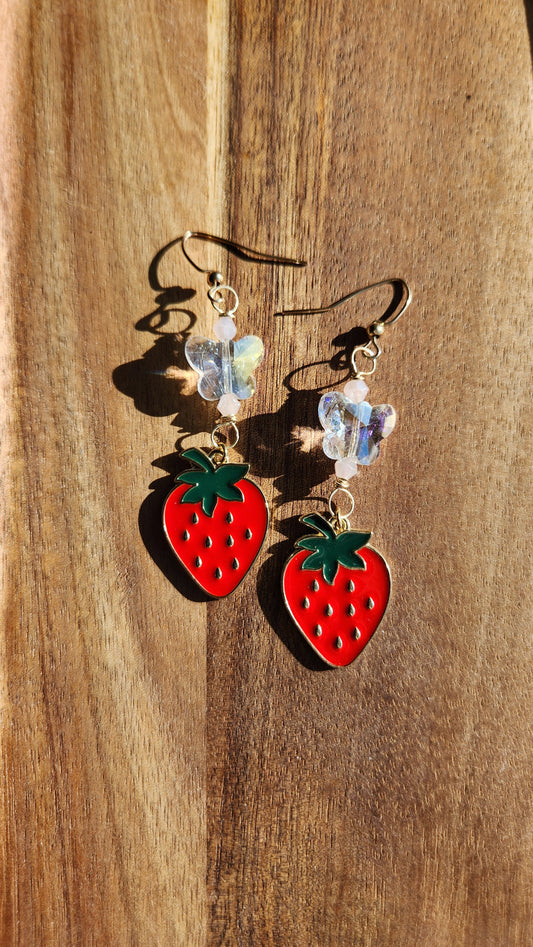 Strawberry & Butterfly Earrings