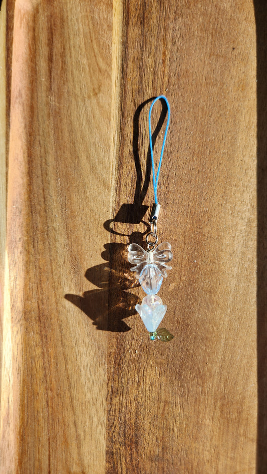 Blue Lily Flower Phone Charm