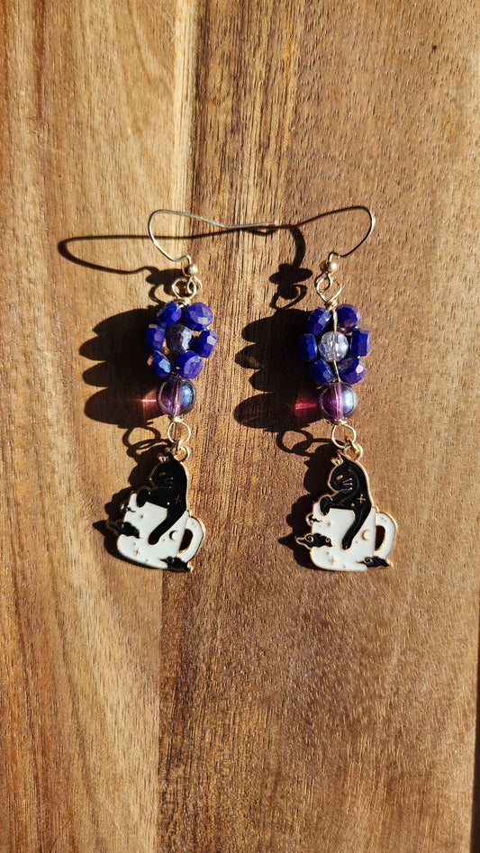 Kitty In a Cup Earrings