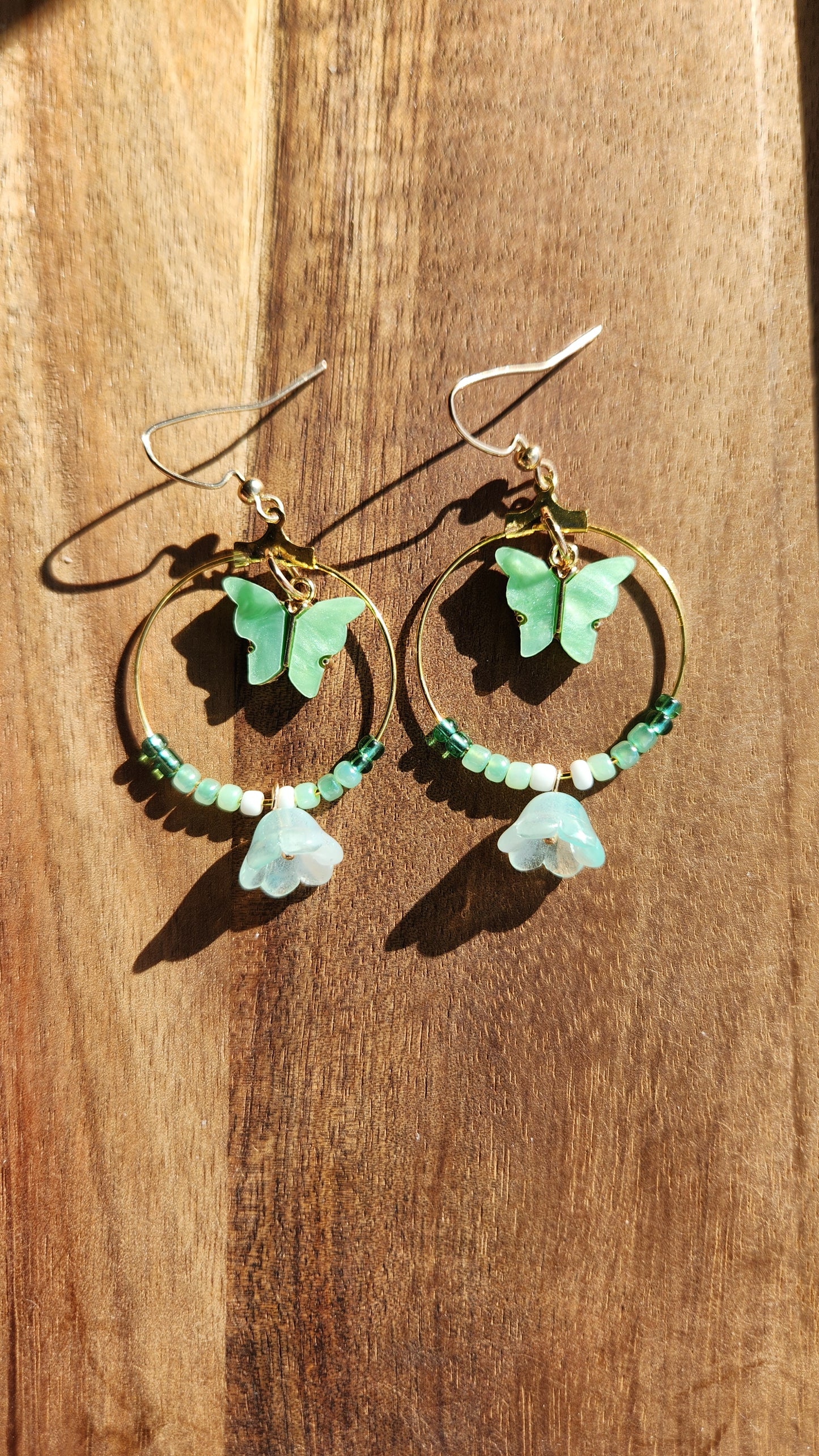 Mint Green Butterfly Earrings