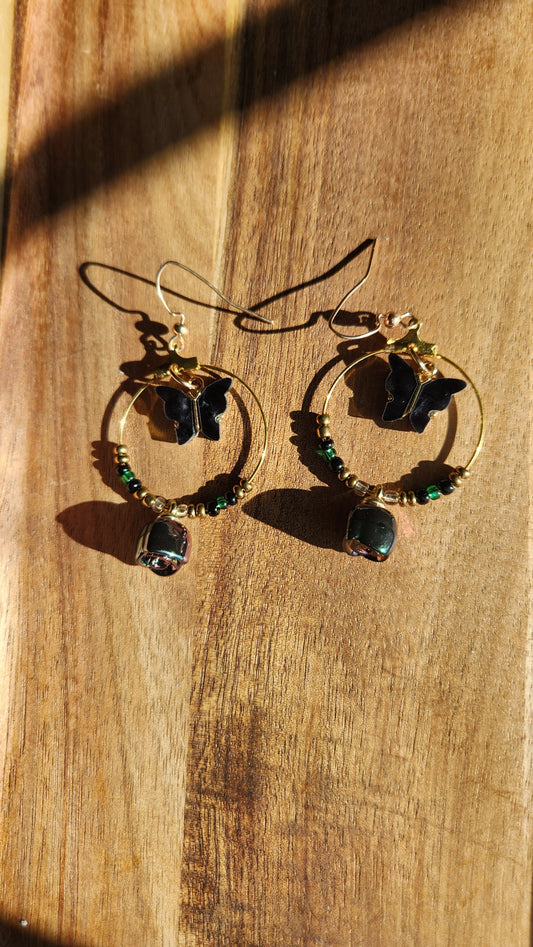 Black Butterfly Earrings