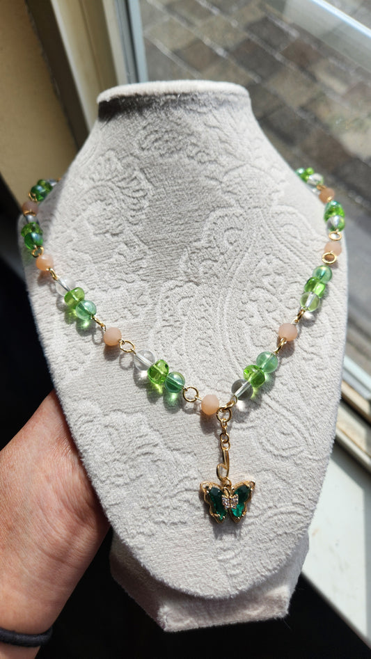 Green Butterfly Necklace