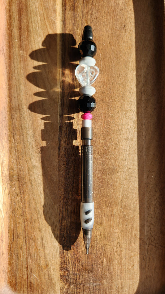 Clear Heart Beadable Mechanical Pencil